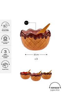 Chocolate Chip 3'lü Kaşıklı Dondurma Kasesi 200 ml ürün fotoğrafı