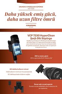 Vcp 7330 Hyperclean 450 Watt Bldc Motor Şarjlı Dik Süpürge ürün fotoğrafı