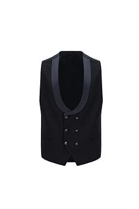 Slim Fit Dar Kesim Şal Yaka Yelekli Smokin & Damatlık ürün fotoğrafı