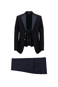 Slim Fit Dar Kesim Şal Yaka Yelekli Smokin & Damatlık ürün fotoğrafı