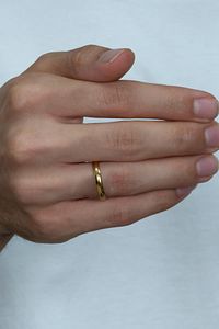 3mm Ince Bombeli Parlak Erkek Kadın Unisex Çelik Alyans Yüzük Cl27 ürün fotoğrafı