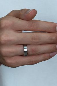 6mm Köşeli Düz Model Unisex Kadın Erkek Çelik Alyans Yüzük Cl30 ürün fotoğrafı