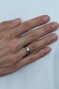 6mm Köşeli Düz Model Unisex Kadın Erkek Çelik Alyans Yüzük Cl30 ürün fotoğrafı