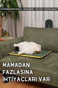 Serin (60X40CM) - 4 Mevsim Kedi/ Köpek Matı, Sıcak Veya Soğuk Kullanılabilen Minder Yatak ürün fotoğrafı