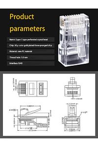 Yeni Nesil Rj45 Cat5 Cat6 Ethernet Internet Kablo Soketi Konnektör Delikli 8p8c Jack Utp Uç 100 Adet ürün fotoğrafı