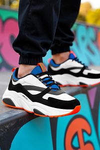 Beyaz Mavi Unisex Sneaker ürün fotoğrafı