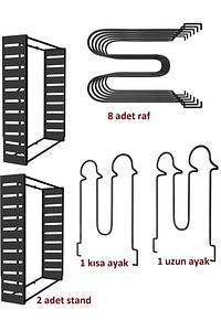 Tencere Ve Tava Düzenleyici Dolap Içi-dışı 10 Katlı Yükseklik Ayarlanabilir Raf 6 Farklı Kullanım ürün fotoğrafı