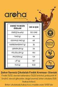 Çikolatalı Fındık Kreması %72 Fındık (STEVİA ILE TATLANDIRILMIŞTIR) Şeker Ilavesiz - 180 G ürün fotoğrafı