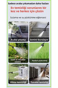 Yeni Çift Pil Oto Araba Bahçe Klima Halı Ağacı Sulama Şarjlı Yüksek Basınç Yikama Tabancasi Makine ürün fotoğrafı