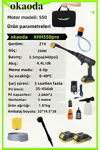 Yeni Çift Pil Oto Araba Bahçe Klima Halı Ağacı Sulama Şarjlı Yüksek Basınç Yikama Tabancasi Makine ürün fotoğrafı