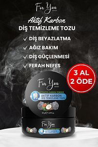 Aktif Karbon Diş Temizleme Tozu 50 Gr Extra Beyazlatıcı Diş Tozu + Nane ürün fotoğrafı