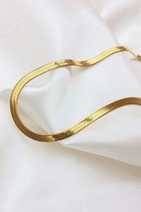 Paslanmaz Garantili 316l Çelik Italyan Ezme Altın Rengi Zincir Kolye 45 Cm ürün fotoğrafı