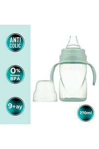 Kulplu Akıtmaz Eğitici Bardak Powder Green 160 ml & Anti-kolik Bardak Ucu ürün fotoğrafı