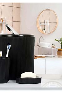 Siyah 5'li Banyo Takımı,banyo Dekorasyonu Için Beşli Set,banyo Aksesuar Ve Düzenleyicileri ürün fotoğrafı