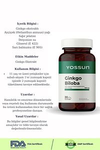 GINKGO BILOBA Ginkgo İçeren Yumuşak Kapsül Takviye Edici Gıda ürün fotoğrafı