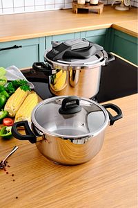 Perfect Gray Indüksiyon Tabanlı Düdüklü Tencere Seti 4+6 Litre ürün fotoğrafı