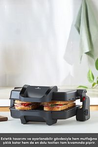 Future Essential Tost Makinesi Matte Black 1800 W 4 Dilim Kapasiteli ürün fotoğrafı