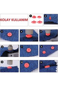 Kaliteli T5=12,4 Mmdikişsiz Çıtçıt Seti, 15 Renk X 10 Takım= 150 Adet, Plastik Çıt Çıt Seti ürün fotoğrafı