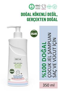 %100 Doğal Organik Sertifikalı Bebek ve Çocuk Jel Şampuanı Saç Vücut Lavanta Konak Önleyici 350 ml ürün fotoğrafı