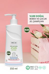 %100 Doğal Organik Sertifikalı Bebek ve Çocuk Jel Şampuanı Saç Vücut Lavanta Konak Önleyici 350 ml ürün fotoğrafı