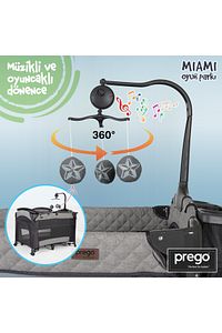 Miami Anne Yanı Oyun Parkı Gri + Yatak Dahil - Bircancocuk ürün fotoğrafı