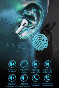 Kılıf Hediyeli Pro 5 Plus Premium A Kalite Bluetooth Sürüm 5.3 Bluetooth Kulaklık ürün fotoğrafı