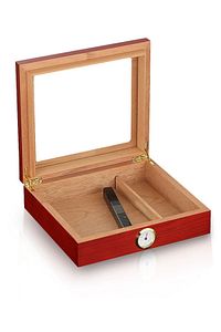 Kırmızı Camlı Humidor Puro Kutusu Rc06kr ürün fotoğrafı