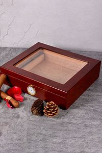 Kırmızı Camlı Humidor Puro Kutusu Rc06kr ürün fotoğrafı