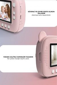 Trm-cmr14 Pembe Dijital Video Kayıt Fotoğraf Çocuk Kamerası Anlık Termal Resim Kağıt Baskılı ürün fotoğrafı