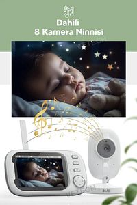 Bebek Kamerası Lcd Ekranlı Gece Görüşlü Bebek Telsizi Bebek Odası Kamerası Monitörü ürün fotoğrafı