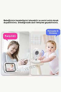 Bebek Kamerası Lcd Ekranlı Gece Görüşlü Bebek Telsizi Bebek Odası Kamerası Monitörü ürün fotoğrafı