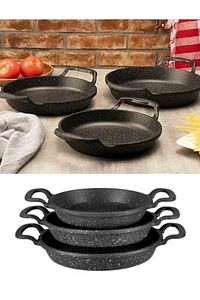 3 Lü Döküm Granit Sahan Seti Tava Seti 18/20/22 Cm ürün fotoğrafı