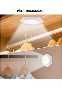 Masa Lambası Mutfak Tezgah Altı Banyo Dolabı Dolap Içi 3lü Kumandalı Ve Pilli Led Işık ürün fotoğrafı