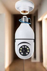 Wifi Kamera Duylu Ampul Görünümlü 360 Derece Dönebilen Ev Kamerası ürün fotoğrafı