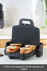 Future Essential Tost Makinesi Matte Black 1800 W 4 Dilim Kapasiteli ürün fotoğrafı