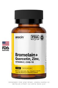 Bromelain Ananas +QUERCETİN +ZİNC + COQ-10 + VİTAMİN C SÜPER BROMELAIN FORMÜL ürün fotoğrafı