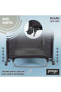 Miami Anne Yanı Oyun Parkı Gri + Yatak Dahil - Bircancocuk ürün fotoğrafı