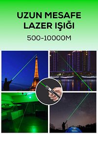 Turbo X Yeşil Şarjlı Lazer Pil Anahtar - Uzun Menzilli, Güçlü Ve Çoklu Işık Efektli Er ürün fotoğrafı