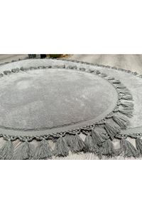 My Evilla Modern Simirna Dekoratif Peluş Oval Ponpon Saçaklı Klozet Takımı ürün fotoğrafı