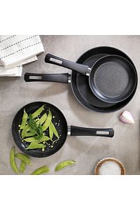 Black Stone 3 Lü Tava Seti 18cm 22cm 26cm-siyah ürün fotoğrafı