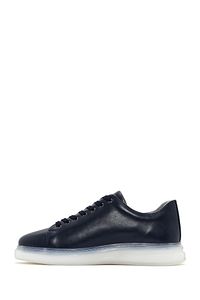 Erkek Lacivert Kalın Tabanlı Bağcıklı Deri Sneaker 24sfd675118 ürün fotoğrafı