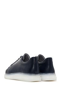 Erkek Lacivert Kalın Tabanlı Bağcıklı Deri Sneaker 24sfd675118 ürün fotoğrafı