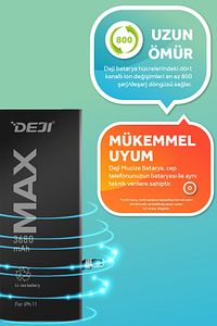 İphone 11 Batarya 3680 Mah Yüksek Kapasiteli Güçlendirilmiş Mucize Batarya ürün fotoğrafı