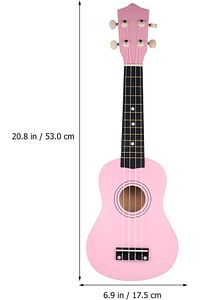 54 Cm Soprano Pembe Ukulele Kılıf Pena Askı Sticker ürün fotoğrafı