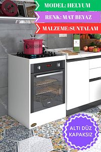 Ankastre Fırın Modülü Kabini Helyum Mat Beyaz Suntalam 85(Y)*60(G)*57(D)ocak Dolabı Kapaksız Ayaksız ürün fotoğrafı
