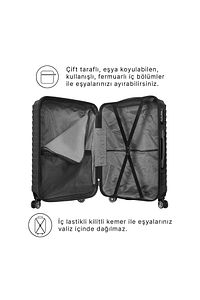 Wx-210 Siyah Büyük Boy Valiz ürün fotoğrafı