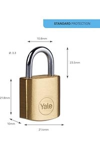 Yale Y110b/20/111/2 - 20mm Pirinç Asma Kilit 2&amp;apos;li Set - Standart Koruma - Çelik Halka - 3 ürün fotoğrafı