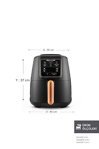 Air Pro Cook Xl 2 In 1 Konuşan Airfryer Black Cooper 4 Kişilik ürün fotoğrafı