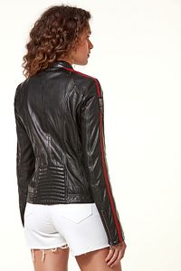 Ladyracer Kadın Siyah Armalı Spor Deri Mont 20wgd589851 ürün fotoğrafı