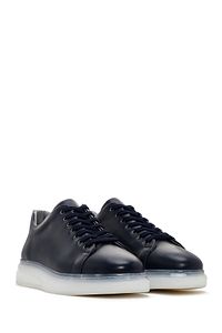 Erkek Lacivert Kalın Tabanlı Bağcıklı Deri Sneaker 24sfd675118 ürün fotoğrafı